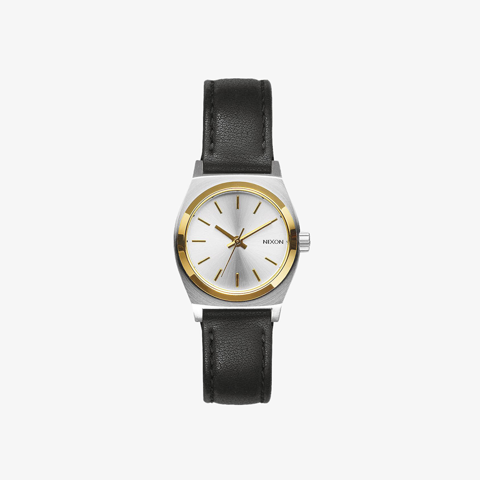 Watches Nixon Small Time Teller Leather Silver/ Gold/ Black