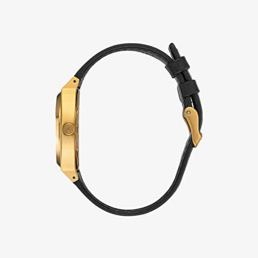 Watches Nixon Time Teller Deluxe Leather Watch Gold Black Sunray