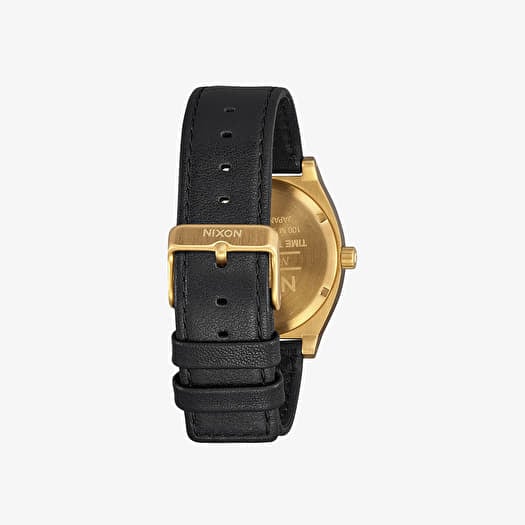 Watches Nixon Time Teller Deluxe Leather Watch Gold Black Sunray Footshop