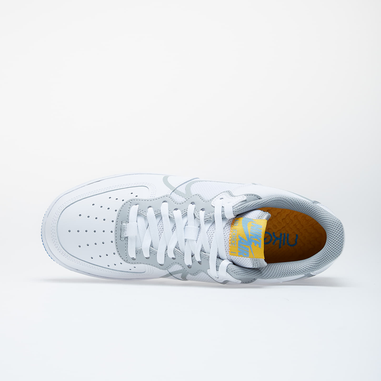 Herren Sneaker und Schuhe Nike Air Force 1 React White/ Lt Smoke Grey-University Gold