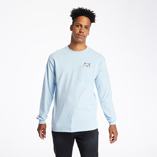 T shirts RIPNDIP Lord Nermal Long Sleeve Tee Baby Blue Footshop