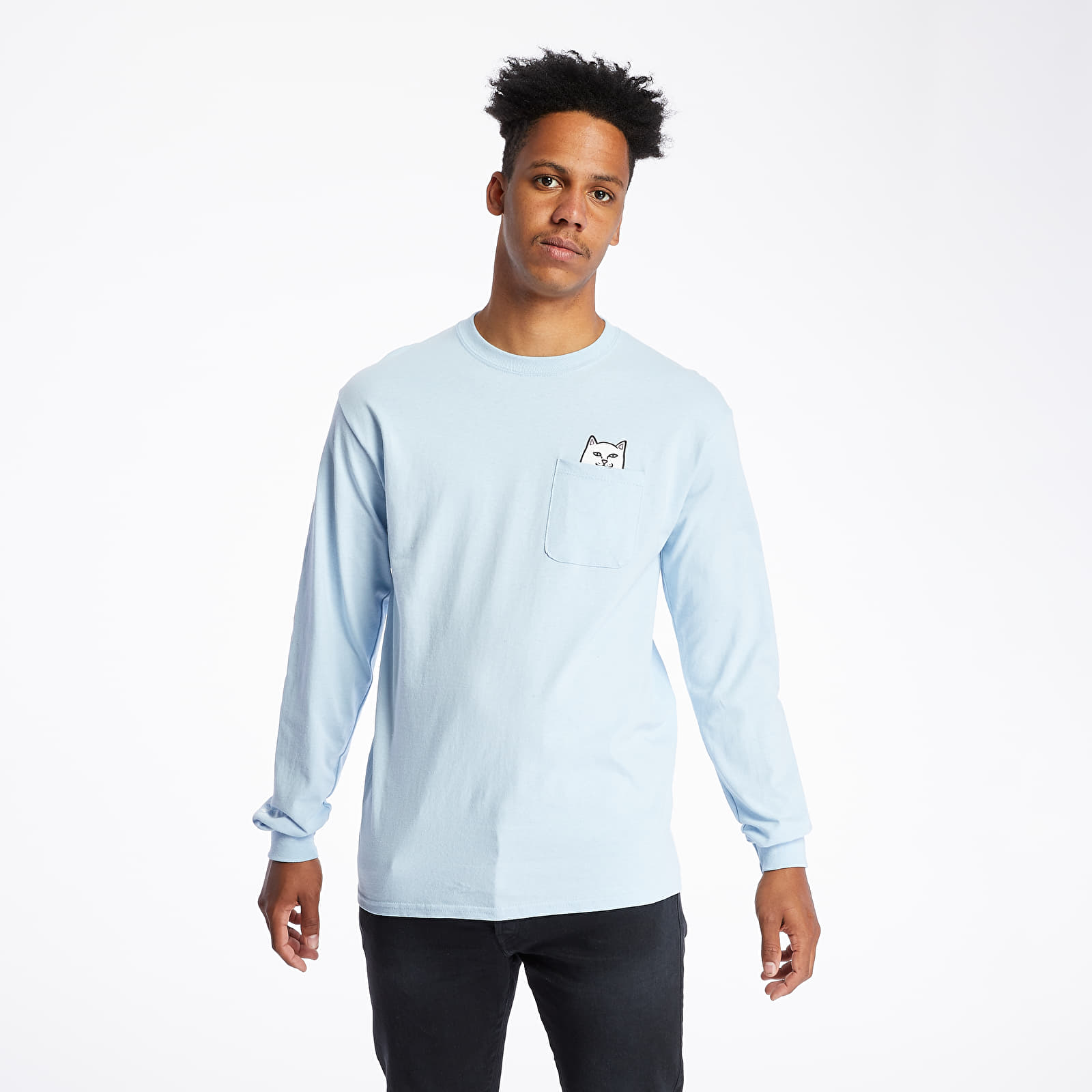 T-shirts RIPNDIP Lord Nermal Long Sleeve Tee Baby Blue