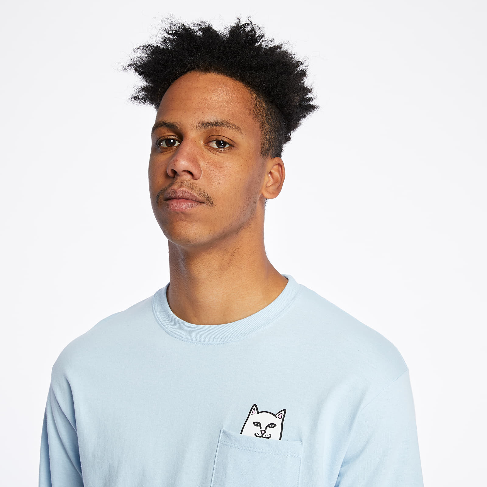 T-shirts RIPNDIP Lord Nermal Long Sleeve Tee Baby Blue