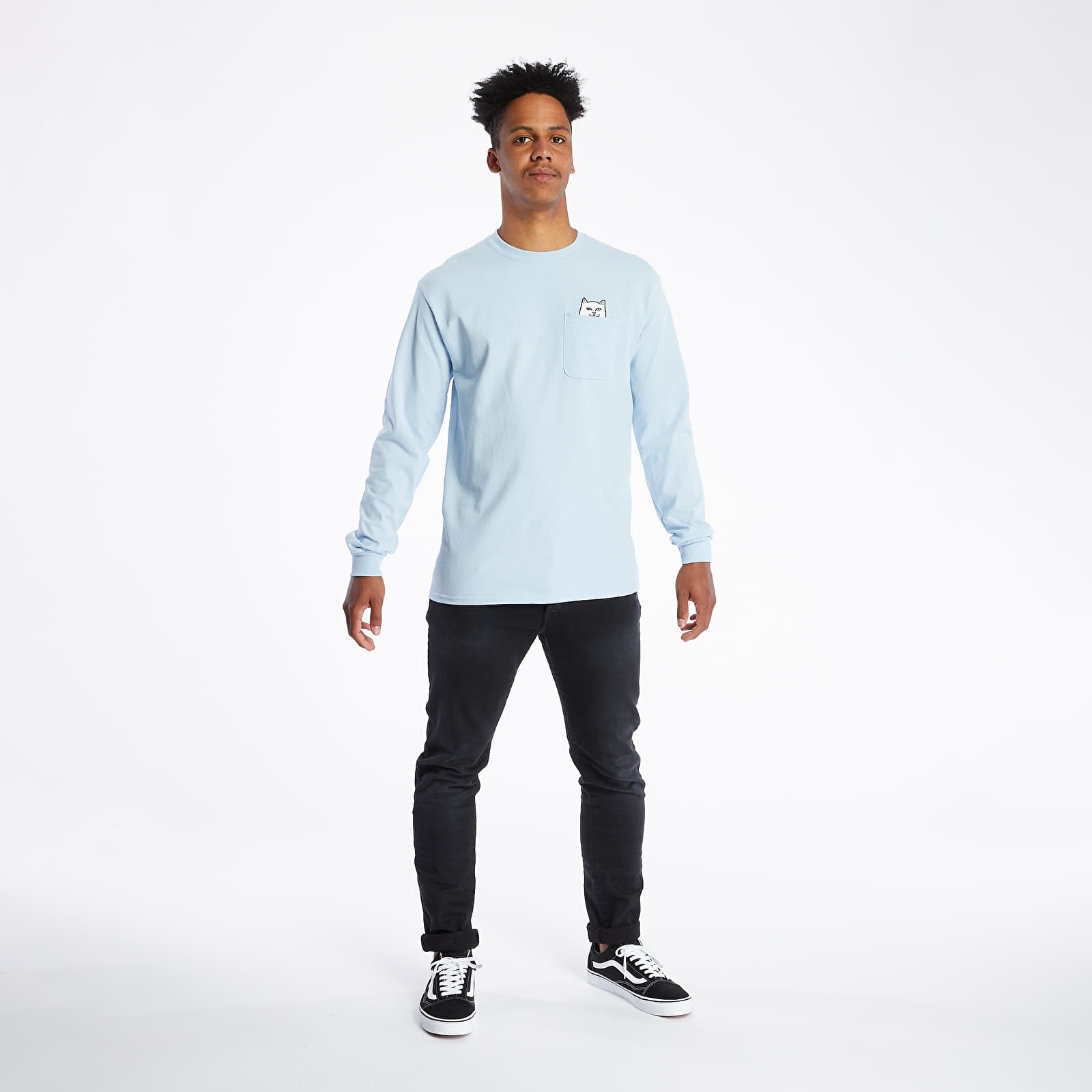 T-shirts RIPNDIP Lord Nermal Long Sleeve Tee Baby Blue