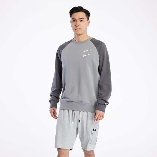 Hoodies and sweatshirts Nike Sportswear Swoosh Ft Crewneck Particle Grey Iron Grey White Footshop