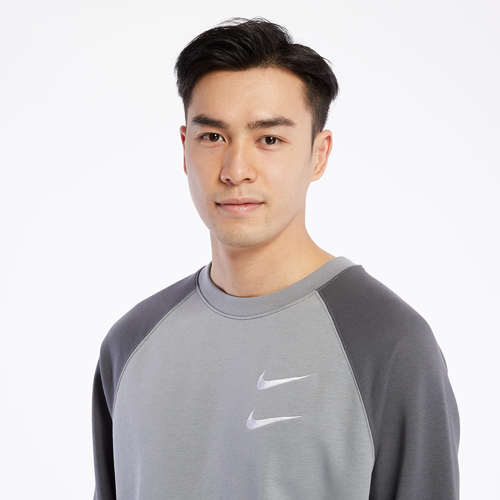 Džemperiai su gobtuvais ir džemperiai Nike Sportswear Swoosh Ft Crewneck Particle Grey/ Iron Grey/ White