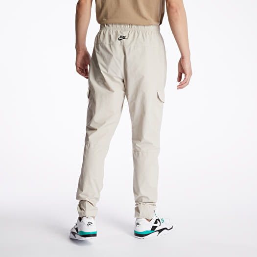 nike woven swoosh cargo pants with belt in off white