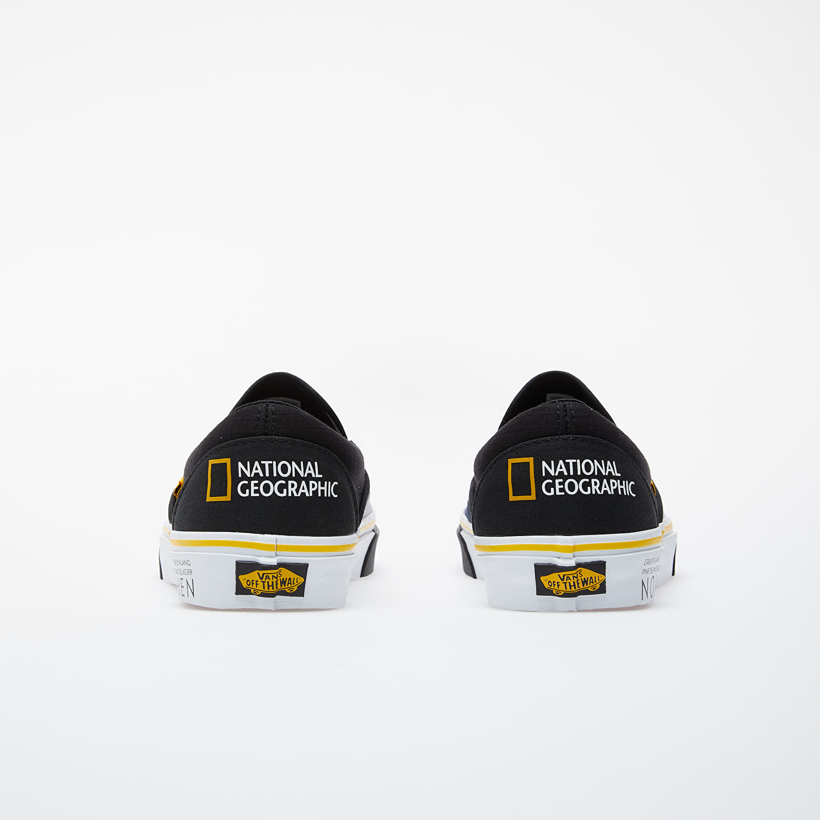 Herren Sneaker und Schuhe Vans Classic Slip-On (National Geographic) Black/ White-Yellow