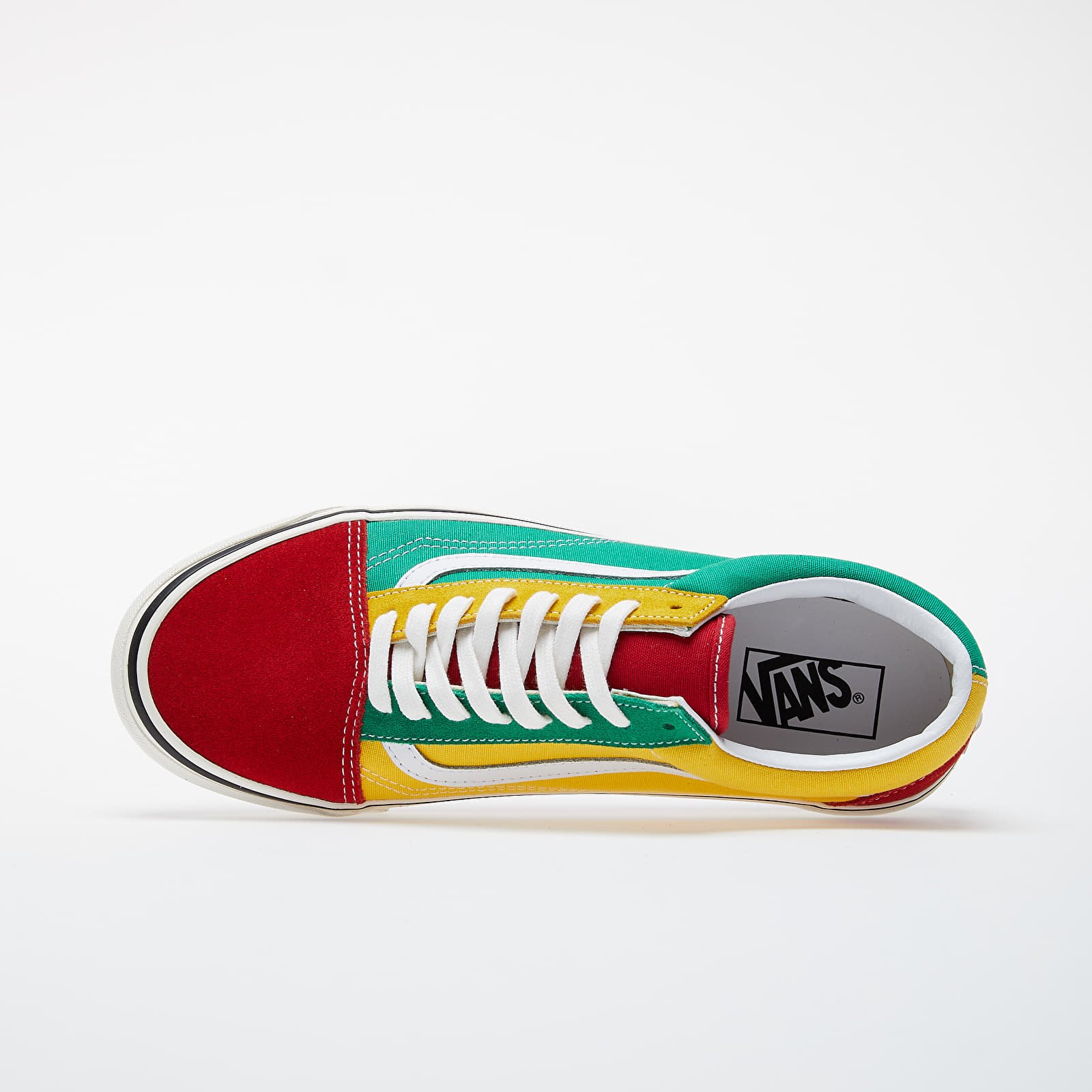 Old skool vans top red green yellow