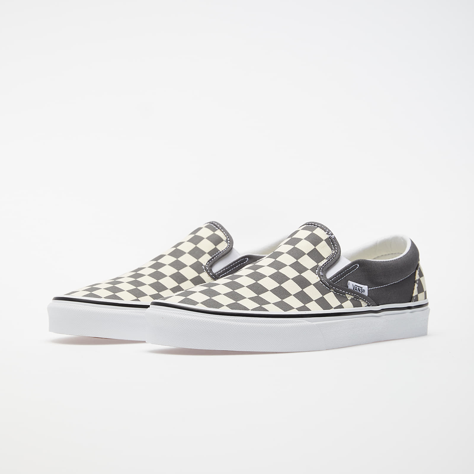 Vans slip on pewter checkerboard top