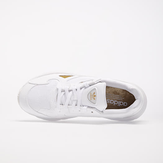Adidas originals falcon sneakers in white and gold top
