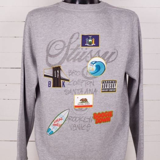 Sweatshirts Stüssy WT Flags Crew Grey Heather | Footshop Sweatshirts Stüssy WT Flags Crew Grey Heather | Footshop