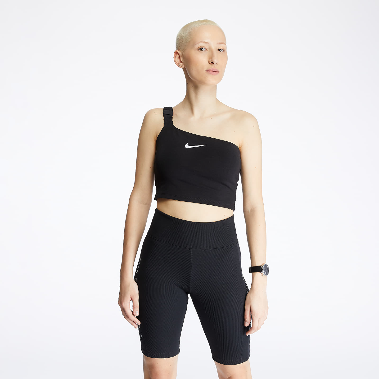 Džemperiai Nike Sportswear Swoosh Crop Tanks Black/ White