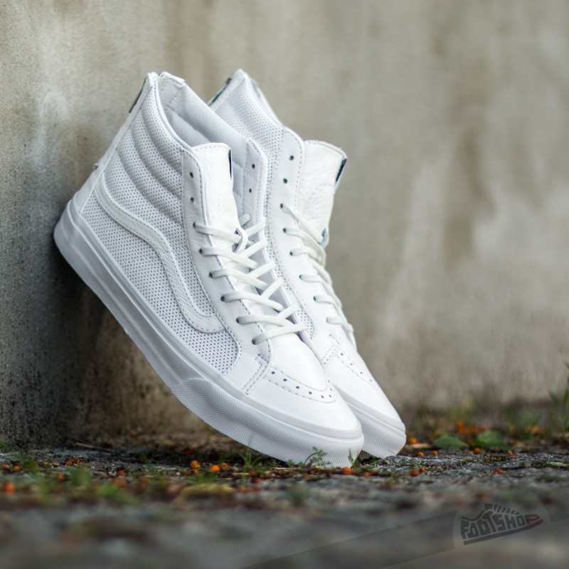 Vans Sk8-Hi Slim Zip Perf Leather True White | Footshop