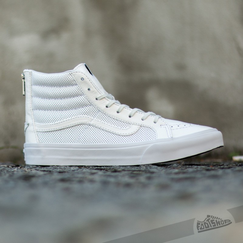 Men's shoes Vans Sk8-Hi Slim Zip Perf Leather True White (XH8GZO