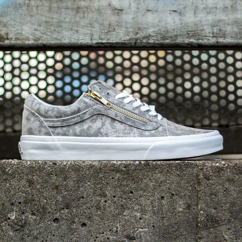Women s shoes Vans Old Skool Zip Marble Suede Khaki True White