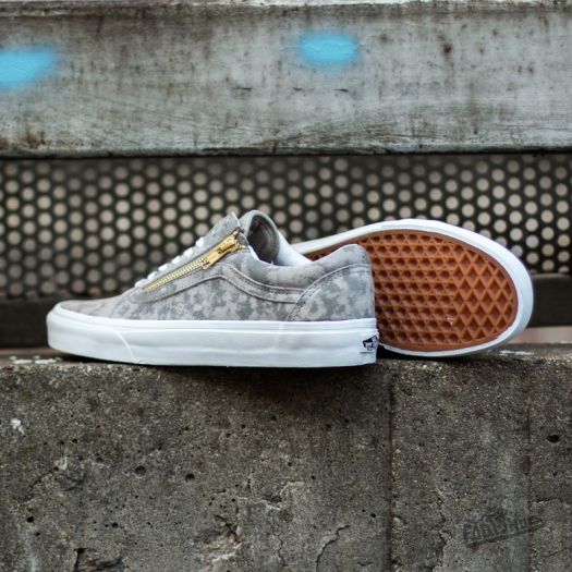 Vans Old Skool Zip Marble Suede Khaki/ True White