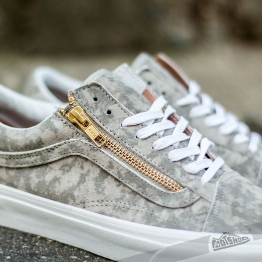 Vans Old Skool Zip Marble Suede Khaki True White