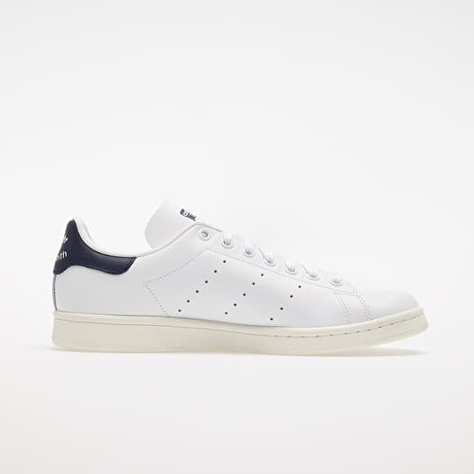 Mens adidas white & shop navy stan smith trainers