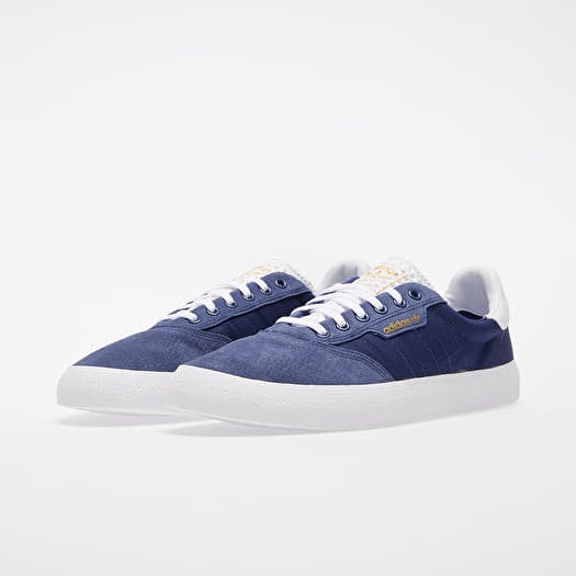 Adidas 3mc gold hotsell & white skate shoes