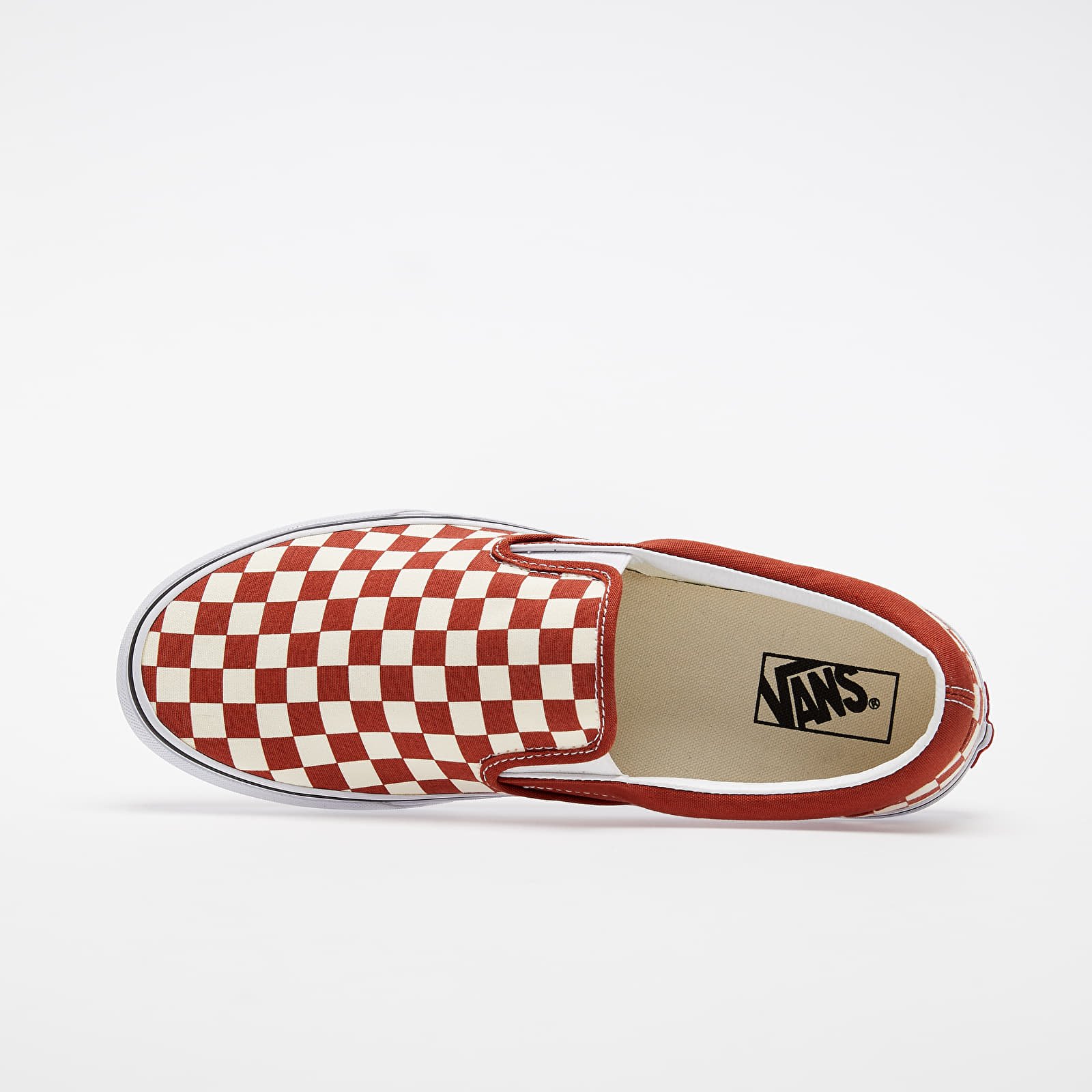 Men s shoes Vans Classic Slip On Checkerboard Red True White