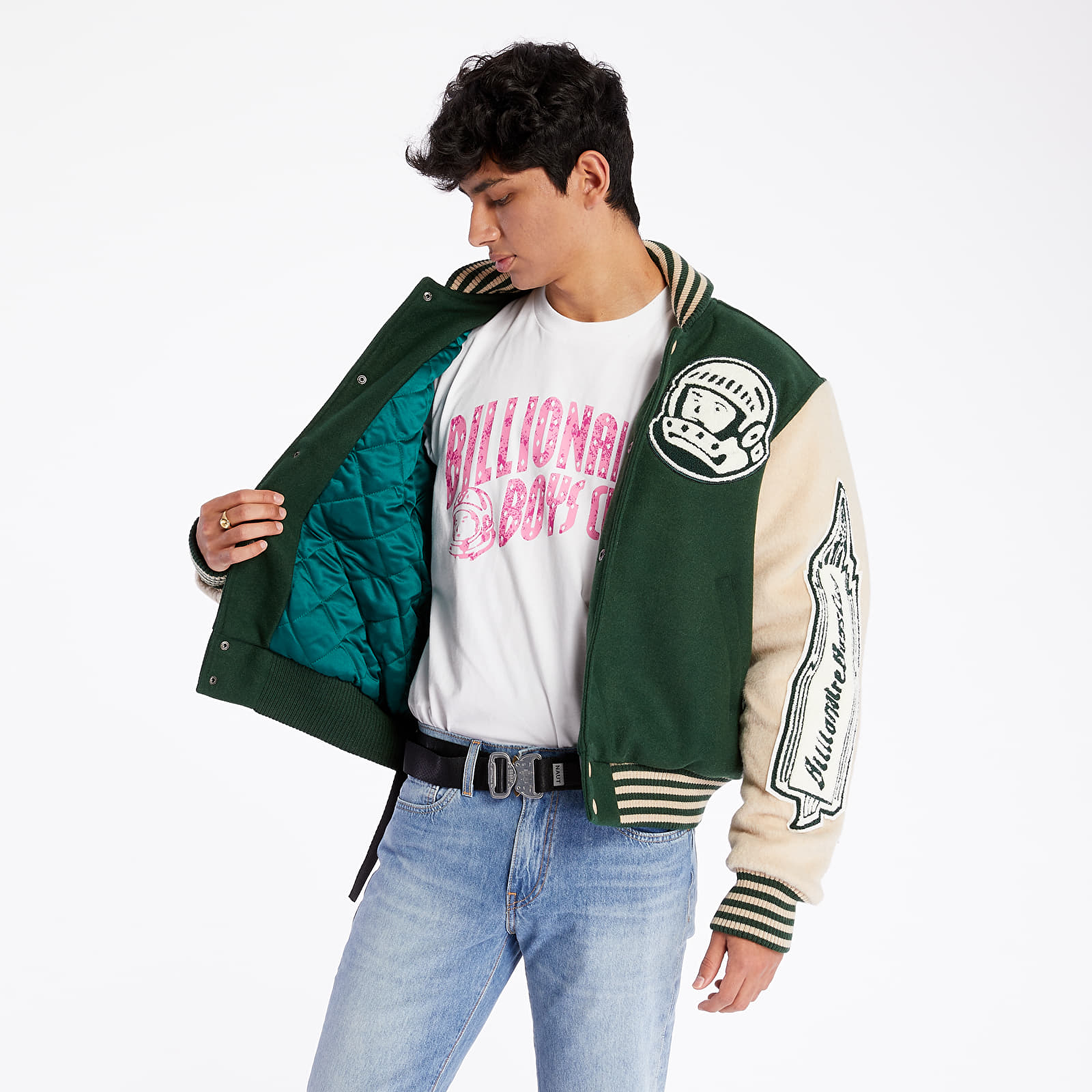 Veste Bomber Homme BILLIONAIRE - En Cuir - Couleur Marron - Neuf Avec Étiquettes - Coupe Classique