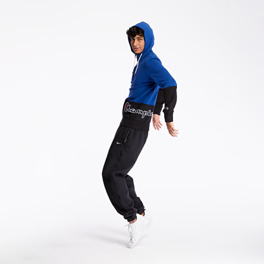 Blue and black champion hoodie discount