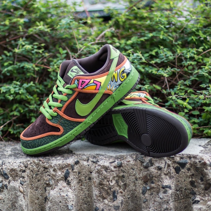 Pánske tenisky a topánky Nike Dunk Low Prm Dls SB QS Safari/ Altitude Green- Barbeque Brown