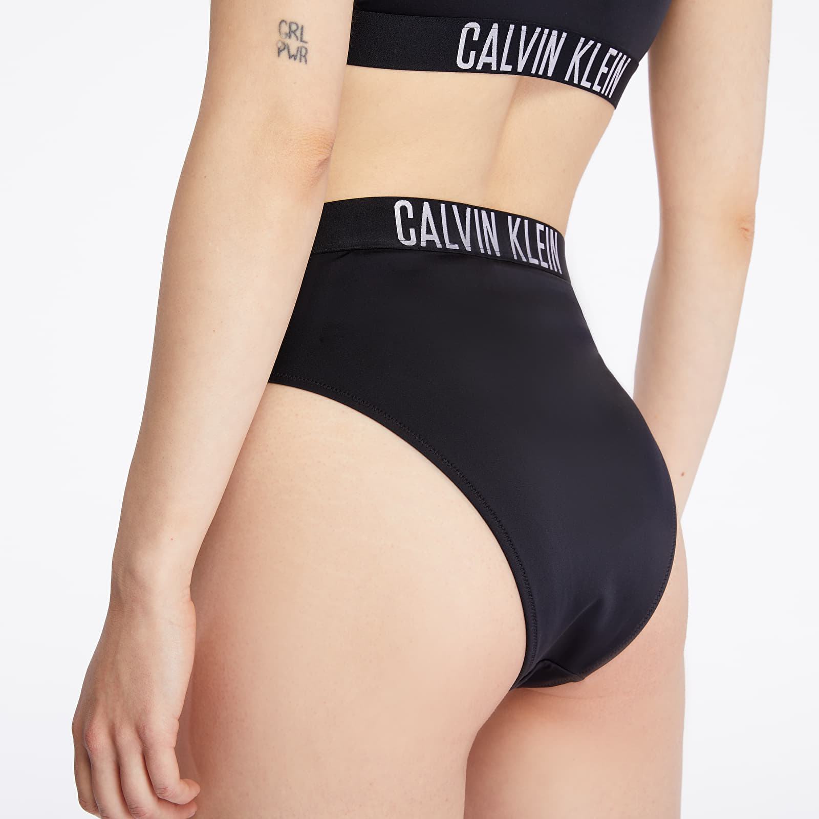 Swimsuit Calvin Klein High Waist Cheeky Swim Bikini Black