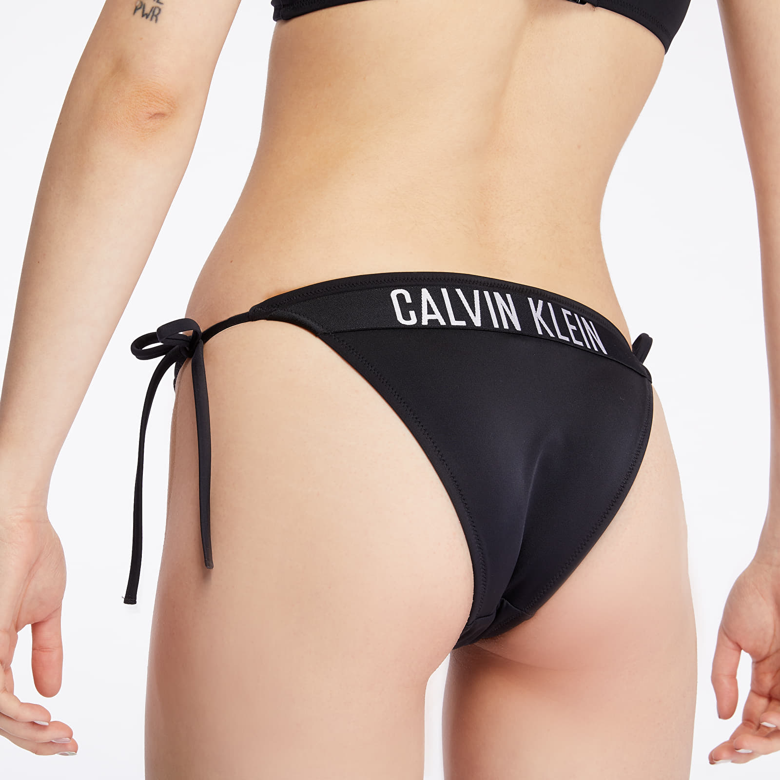 Swimsuit Calvin Klein Cheeky String Side Tie Swim Bikini Black