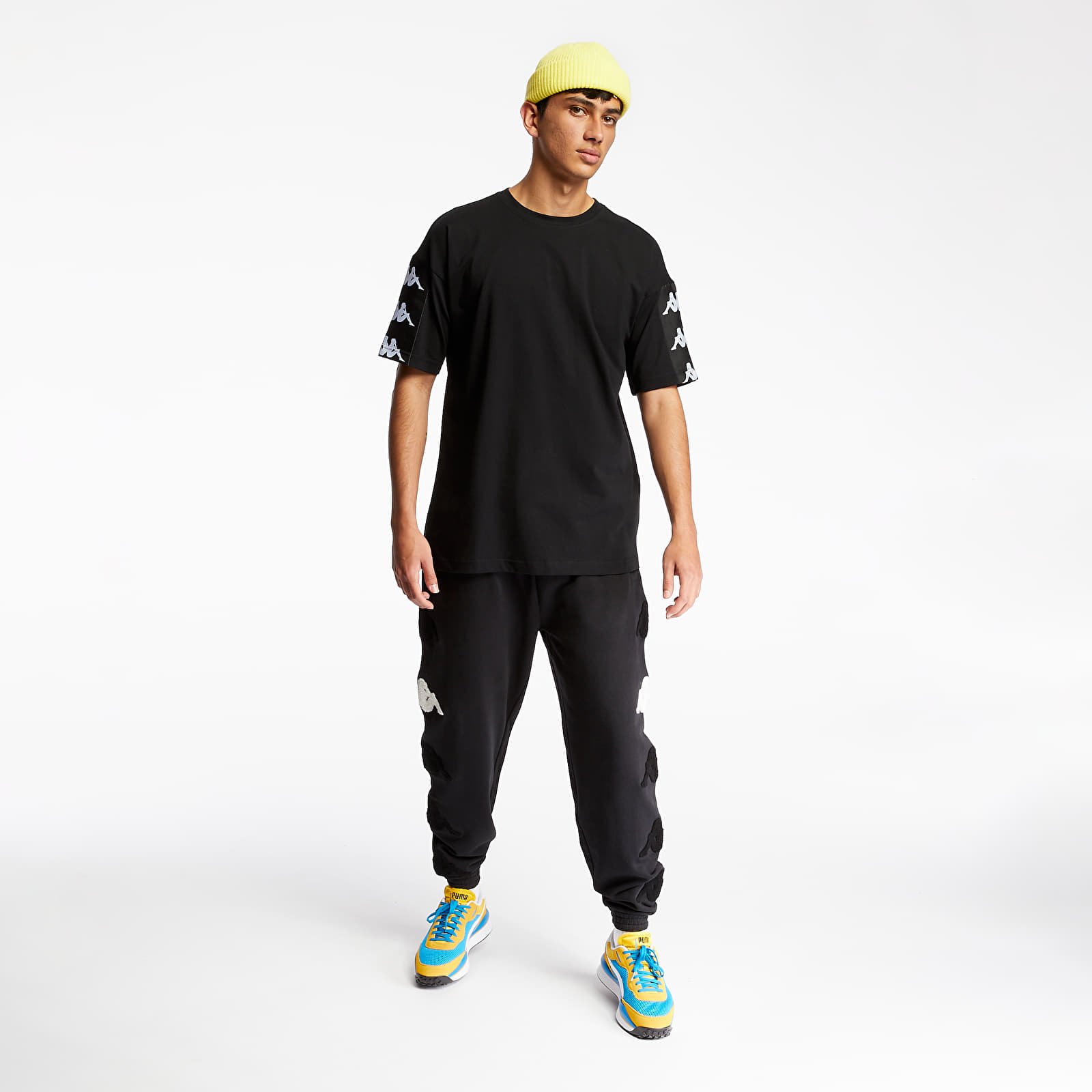 Trička Kappa 222 Banda 10 Cozy Tee Black/ White