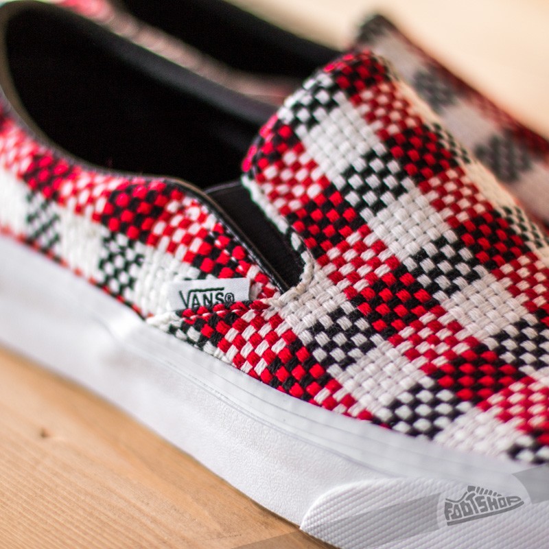 Men s shoes Vans Classic Slip On Checker Palid Black True White