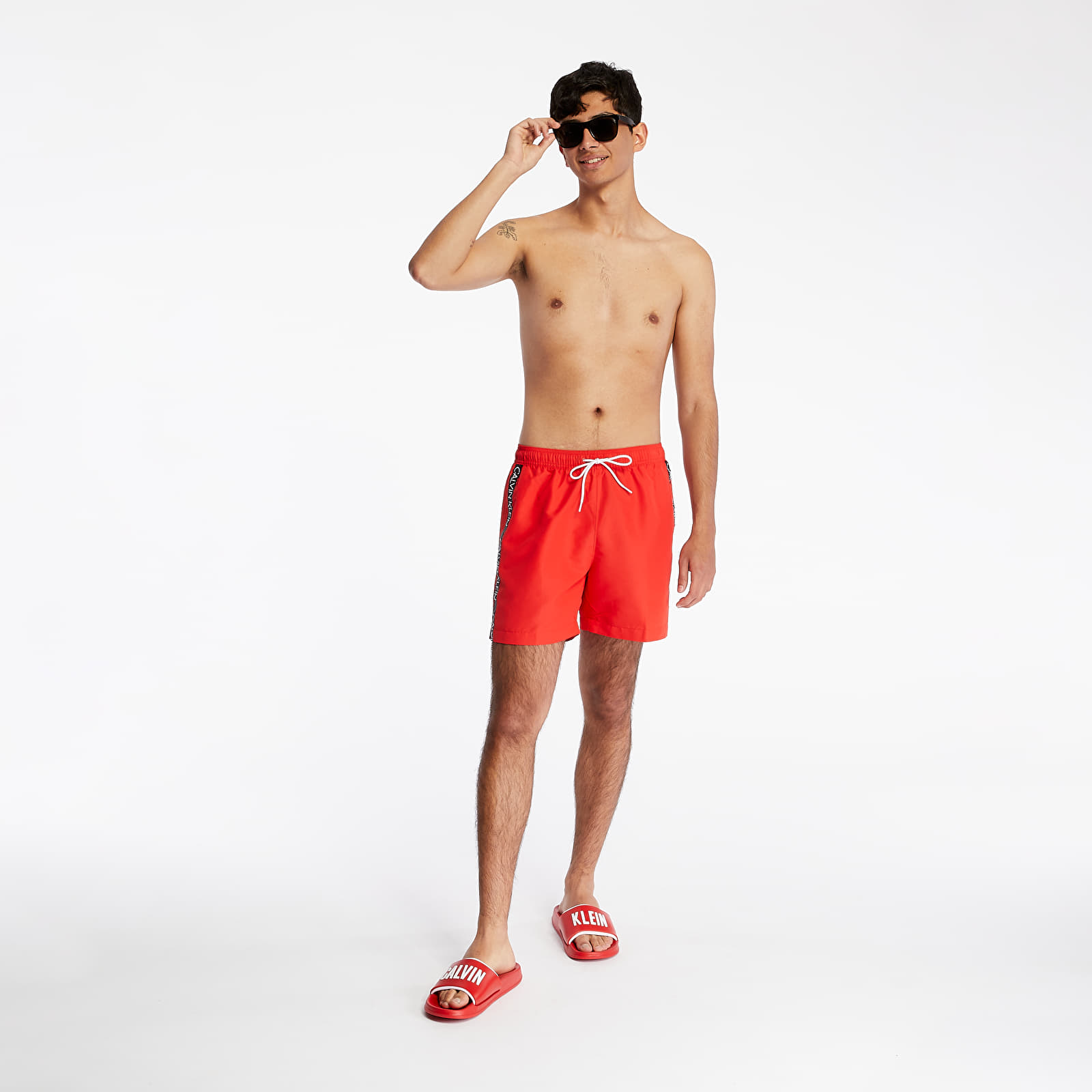Stroje kąpielowe Calvin Klein Medium Drawstring Swim Shorts High Risk