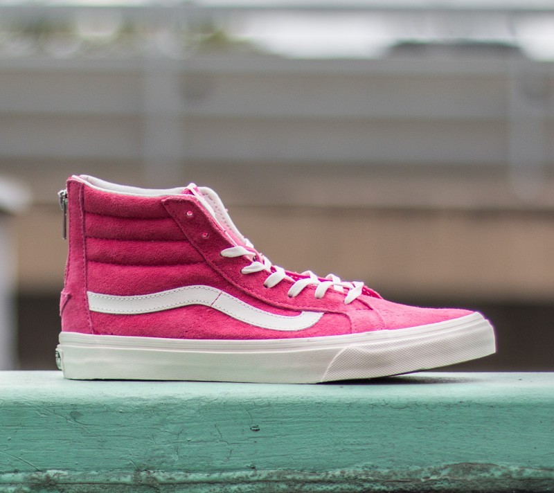 Women s shoes Vans Sk8 Hi Slim Zip Scotchgard Pink Footshop