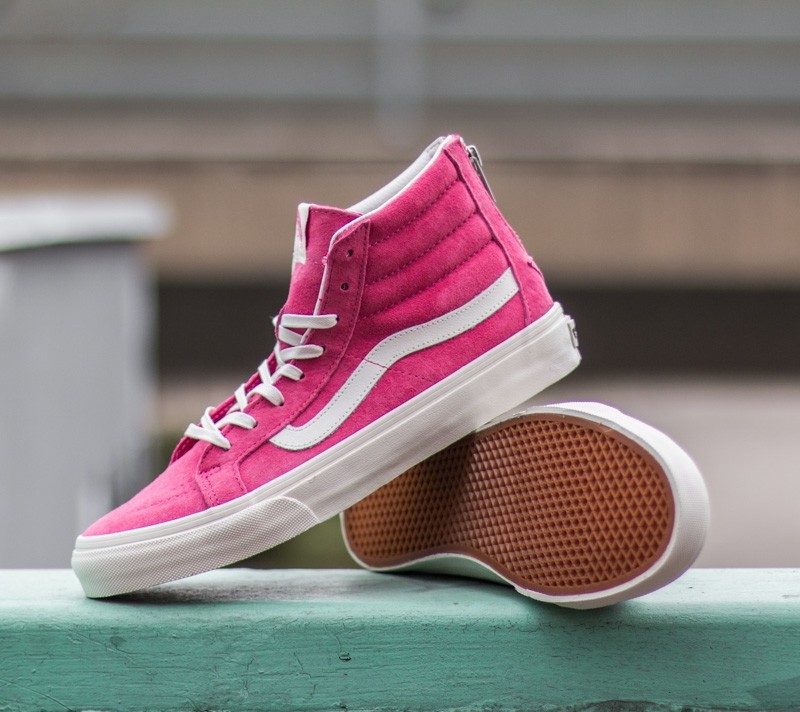 Women s shoes Vans Sk8 Hi Slim Zip Scotchgard Pink Footshop