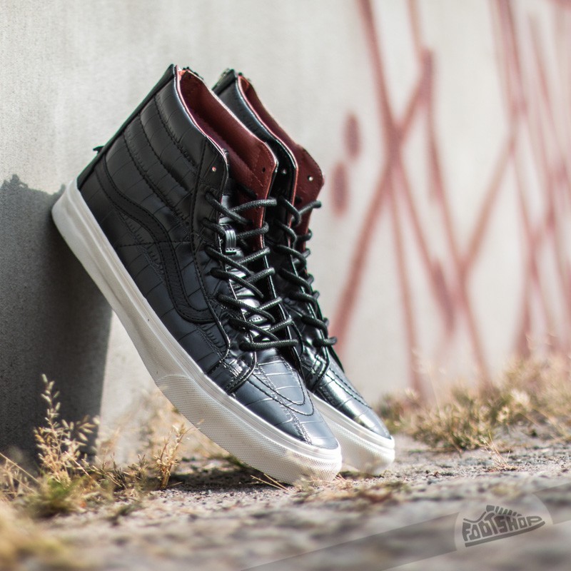 Vans Sk8-Hi Zip Croc Leather Black 