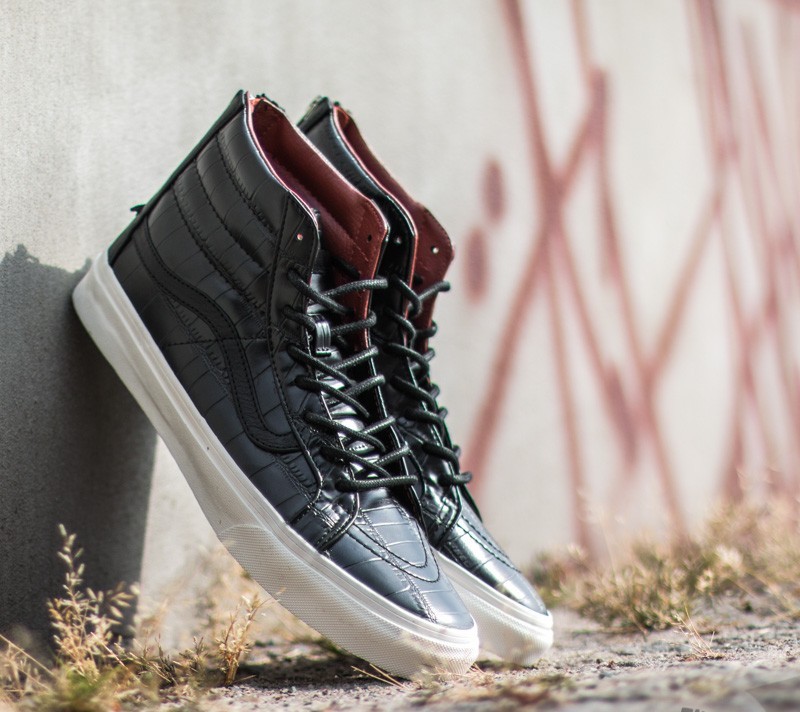 Vans Sk8 Hi Zip Croc Leather Black