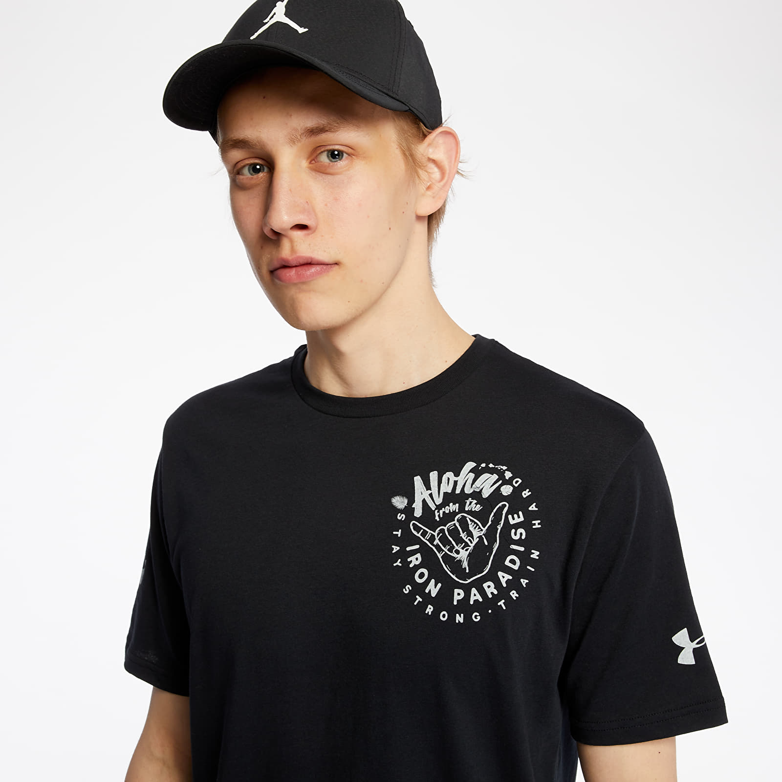 Magliette Under Armour Project Rock Iron Paradise Tee Black/ Summit White