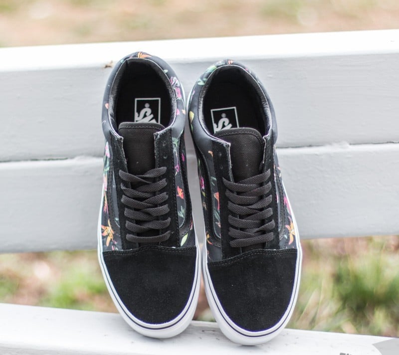 Vans black bloom on sale shoes