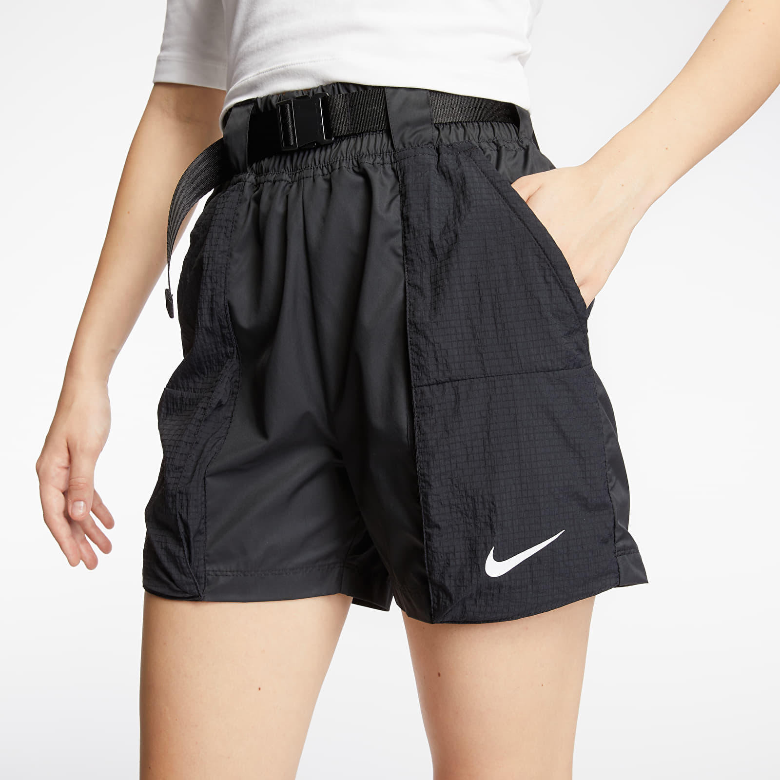 Къси панталони Nike Sportswear Swoosh Woven Shorts Black/ White