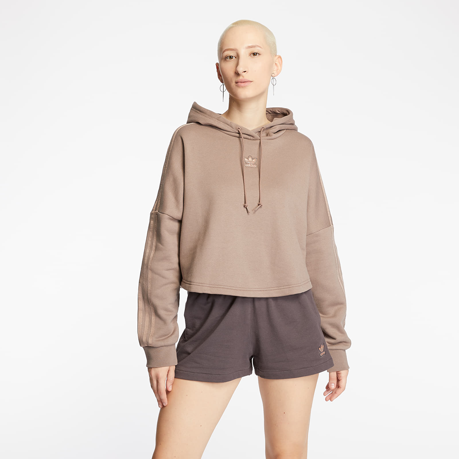 Sudaderas adidas Cropped Hoodie Trace Brown