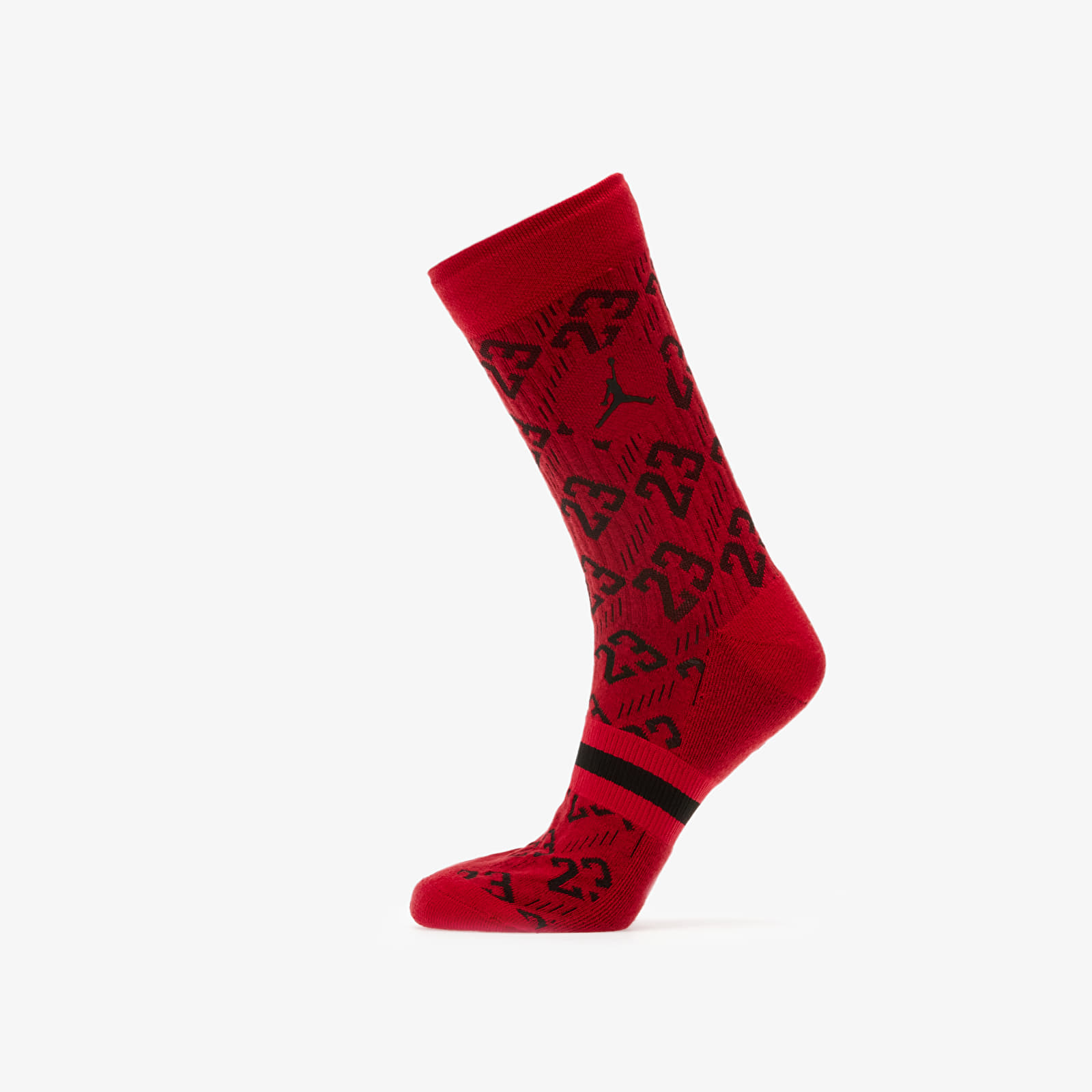 Calzetti Jordan Legacy 2 Pair AOP Crew Socks Gym Red/ Black