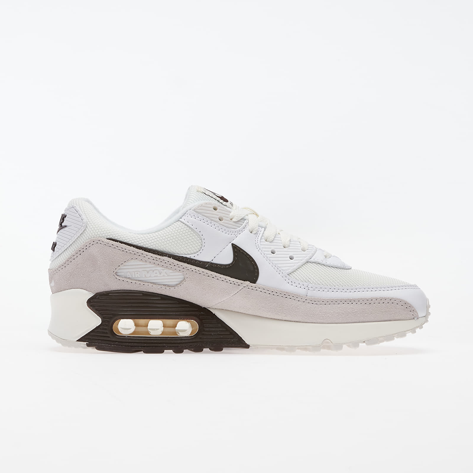 Herren Sneaker und Schuhe Nike Air Max 90 White/ Baroque Brown-Sail-Vast Grey