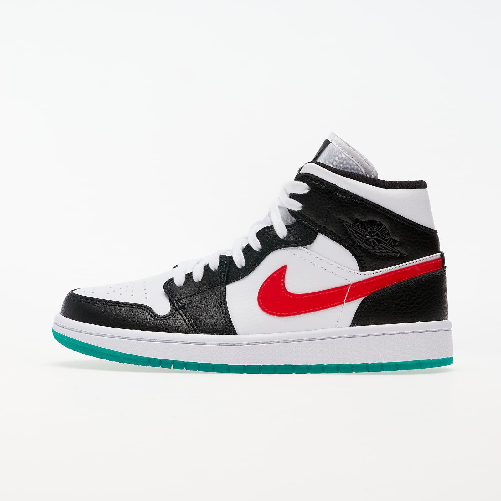 Jordan 1 mid black university red top