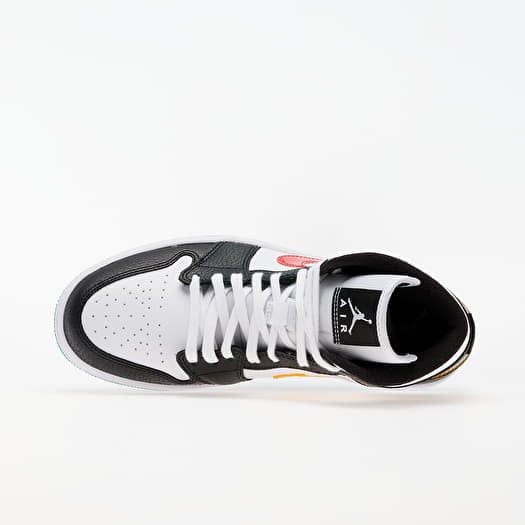 Nike air jordan 1 mid black/university red/white/lucid green hotsell