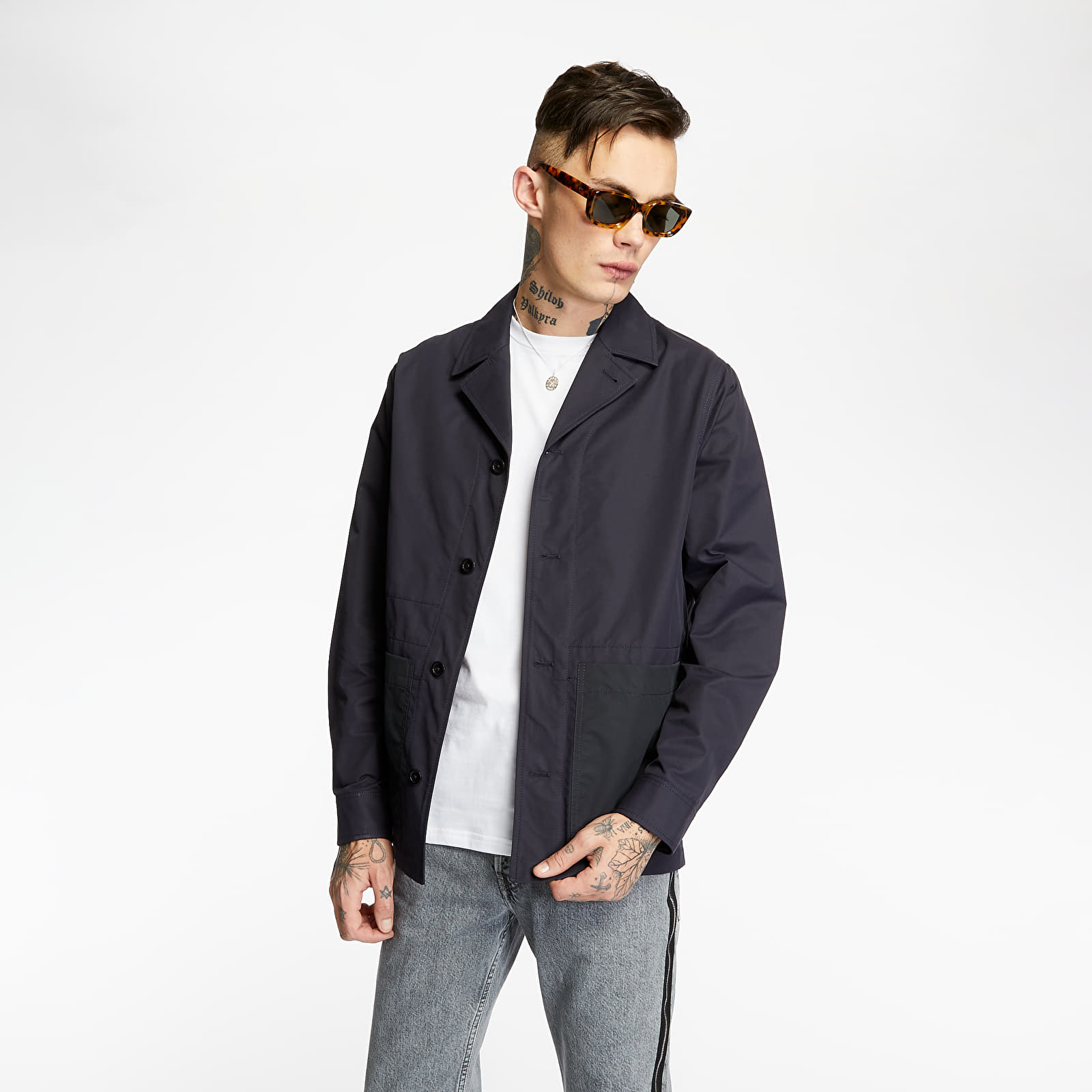 Koszule Norse Projects Mads 60/40 Cotton Nylon Shirt Dark Navy