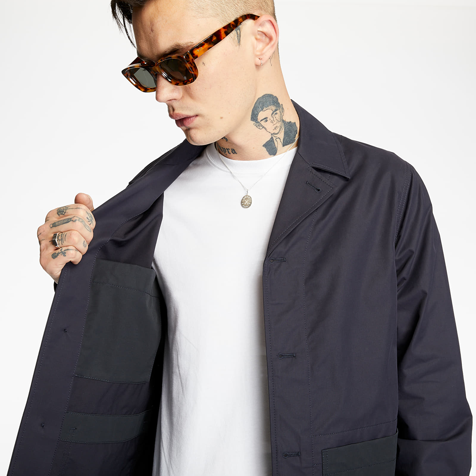 Koszule Norse Projects Mads 60/40 Cotton Nylon Shirt Dark Navy