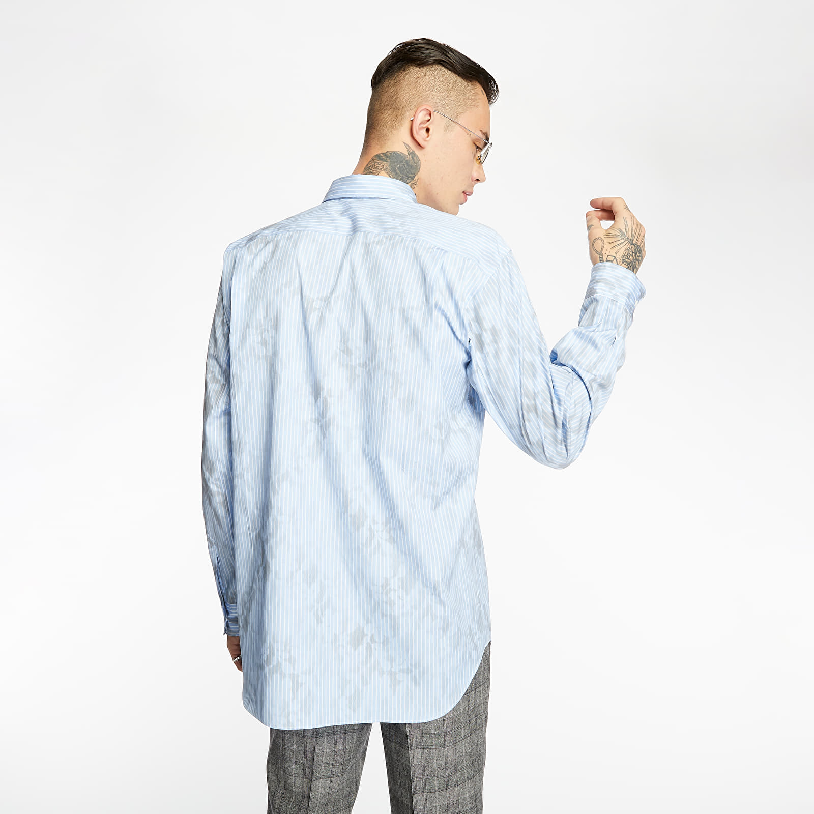 Πουκάμισα Comme des Garçons SHIRT Striped Long Sleeve Shirt Blue