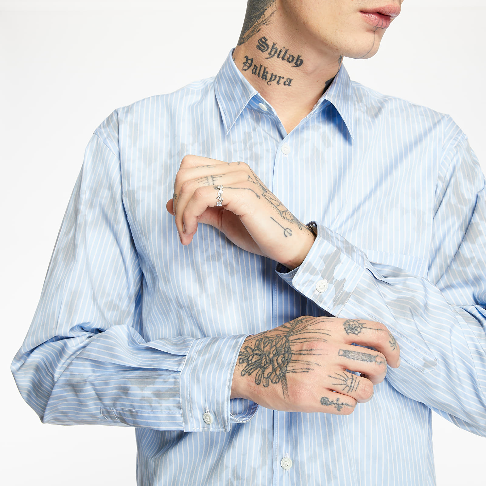 Hemden Comme des Garçons SHIRT Striped Long Sleeve Shirt Blue