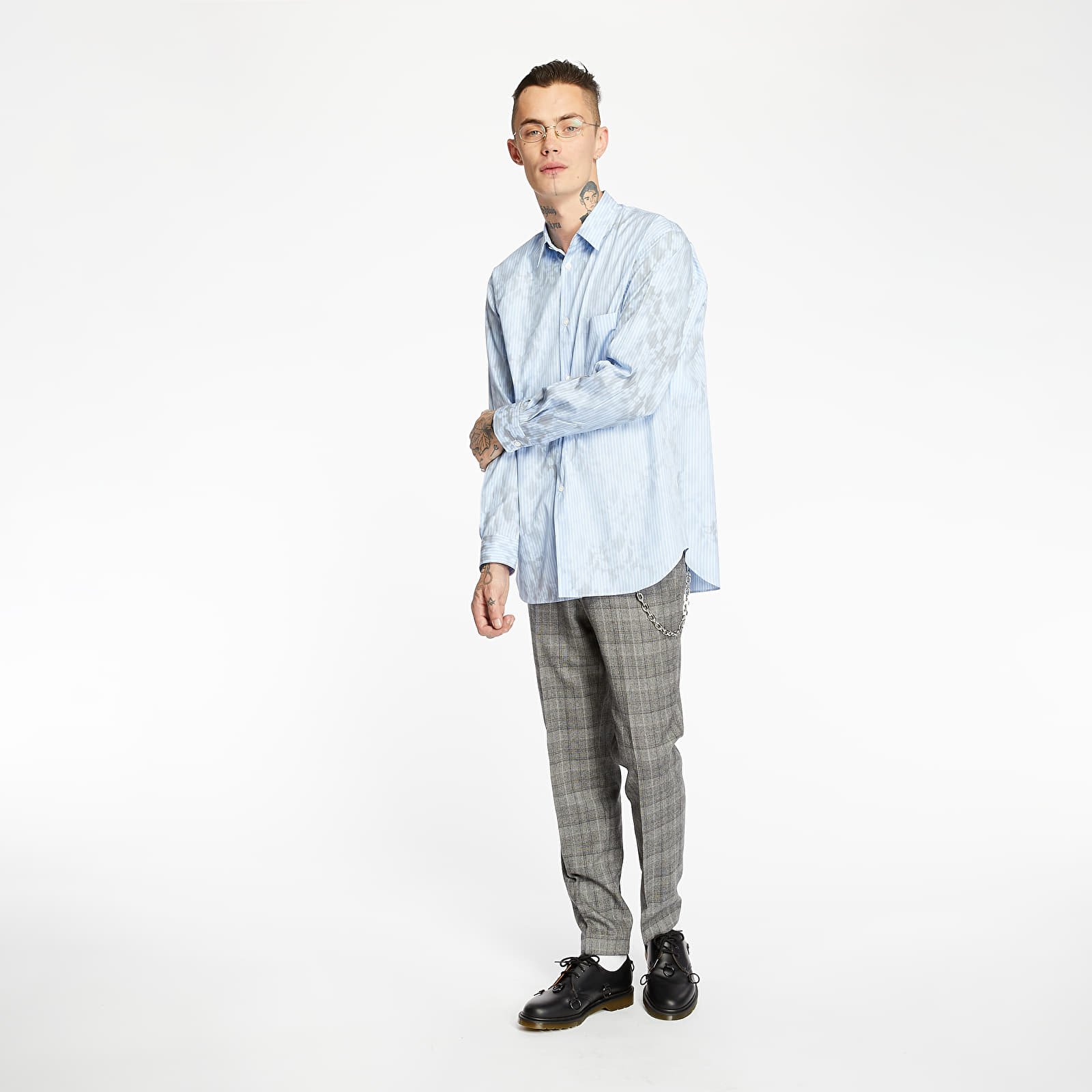 Hemden Comme des Garçons SHIRT Striped Long Sleeve Shirt Blue